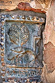 Old Bagan Myanmar. The Mingala Zedi. Well-preserved glazed Jataka plaques. 